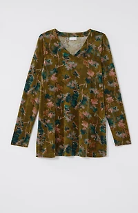 pure jill velour v-neck tunic