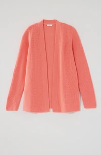 ribbed open-front cardi