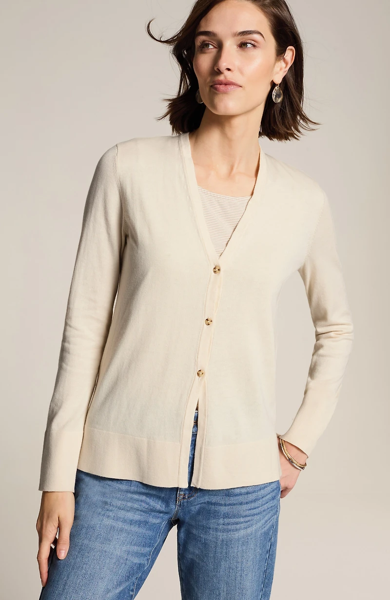 organically grown cotton lightweight cardi