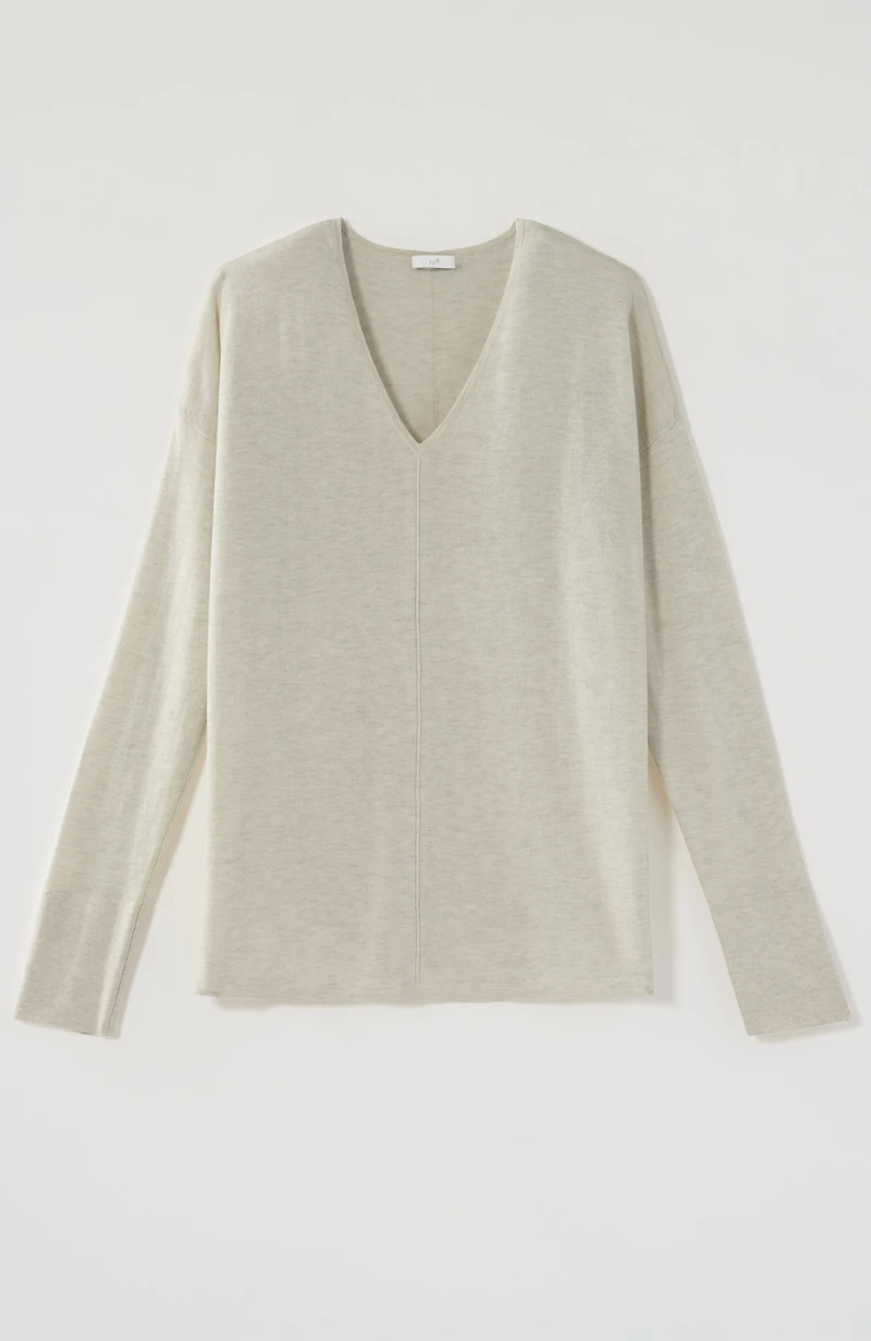 organically grown cotton seamed sweater