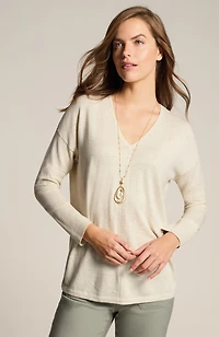 organically grown cotton seamed sweater