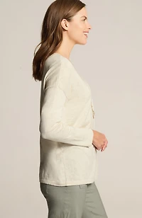 organically grown cotton seamed sweater