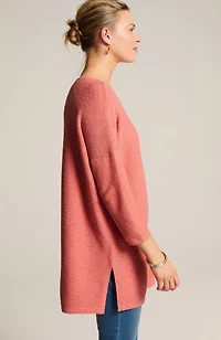 pure jill textured-stitch slub sweater