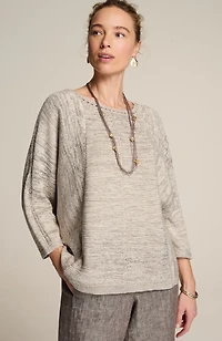 pure jill textured space-dyed sweater