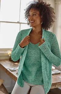 wearever spray-dyed textured cardi