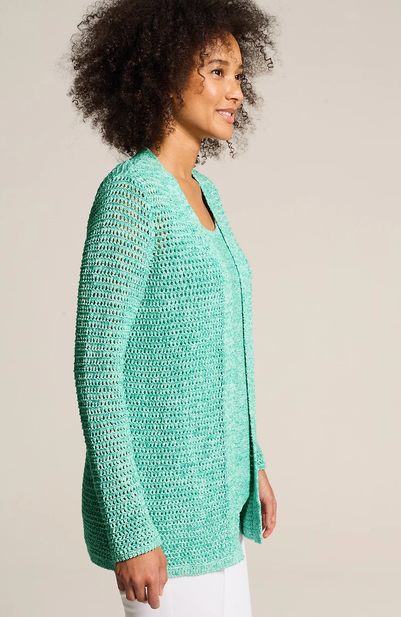 wearever spray-dyed textured cardi