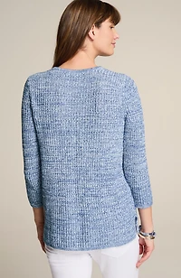 slub-textured ribbed sweater