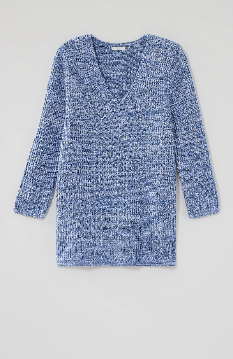 slub-textured ribbed sweater
