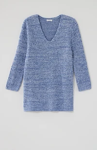 slub-textured ribbed sweater