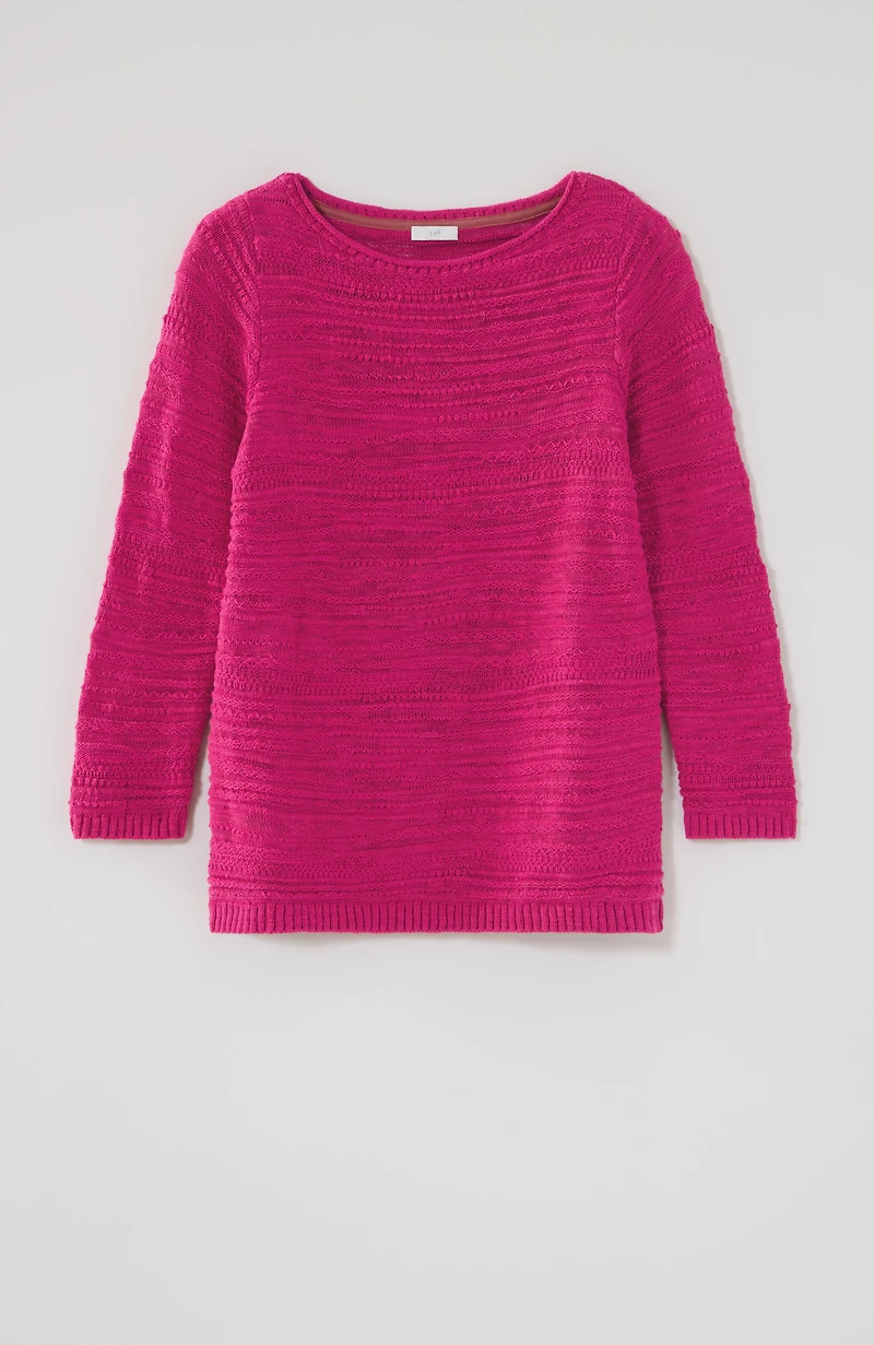 placed-pattern slub-textured sweater