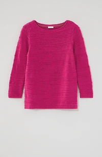 placed-pattern slub-textured sweater