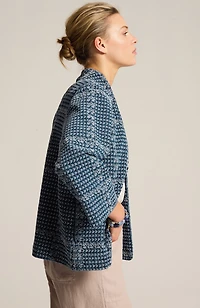 pure jill indigo jacquard jacket
