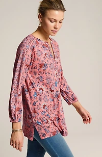 pure jill printed henley tunic