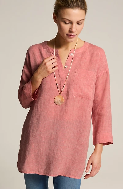 pure jill linen one-pocket tunic
