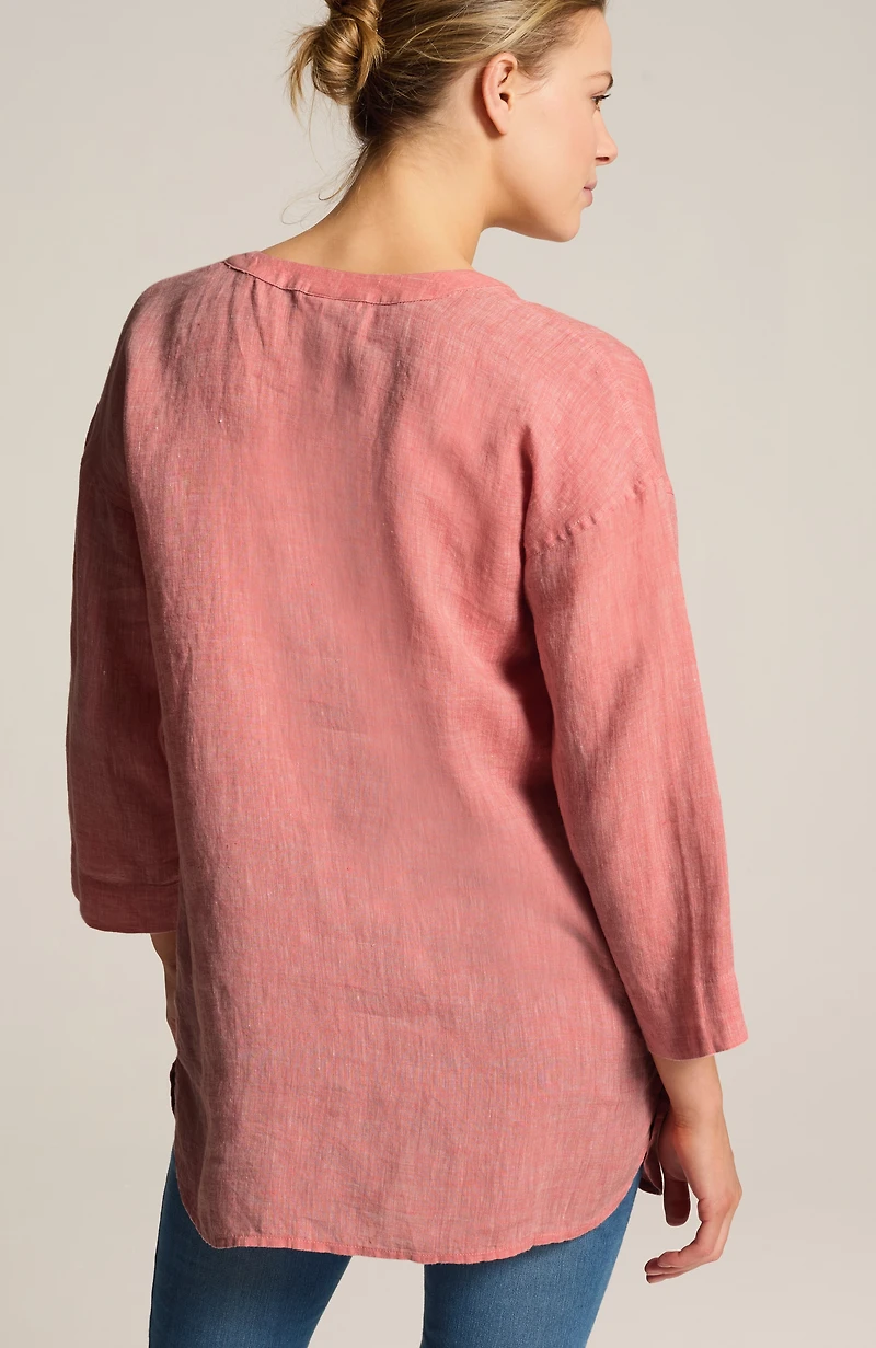 pure jill linen one-pocket tunic