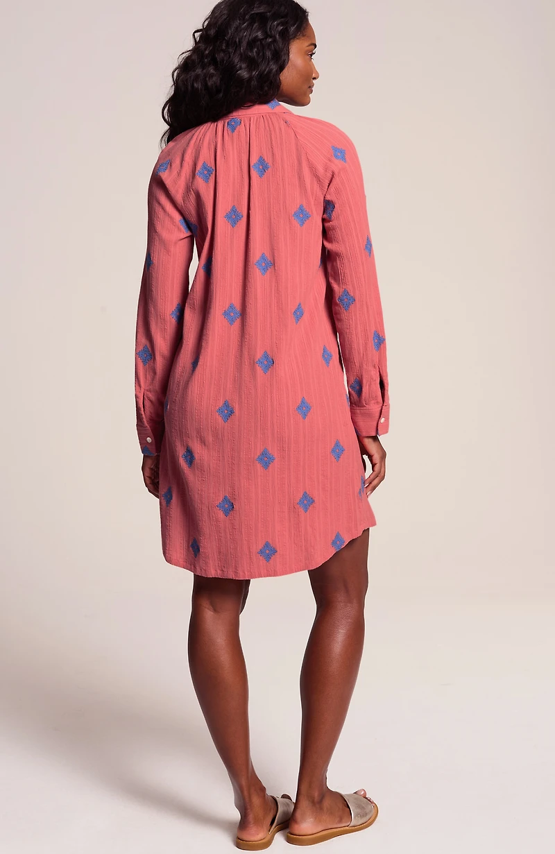 pure jill embroidered shirtdress