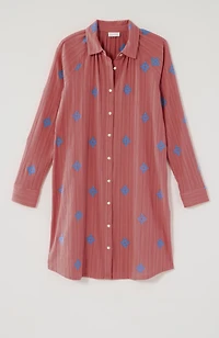 pure jill embroidered shirtdress