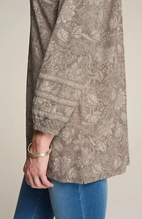 pure jill soft-sleeve printed tunic