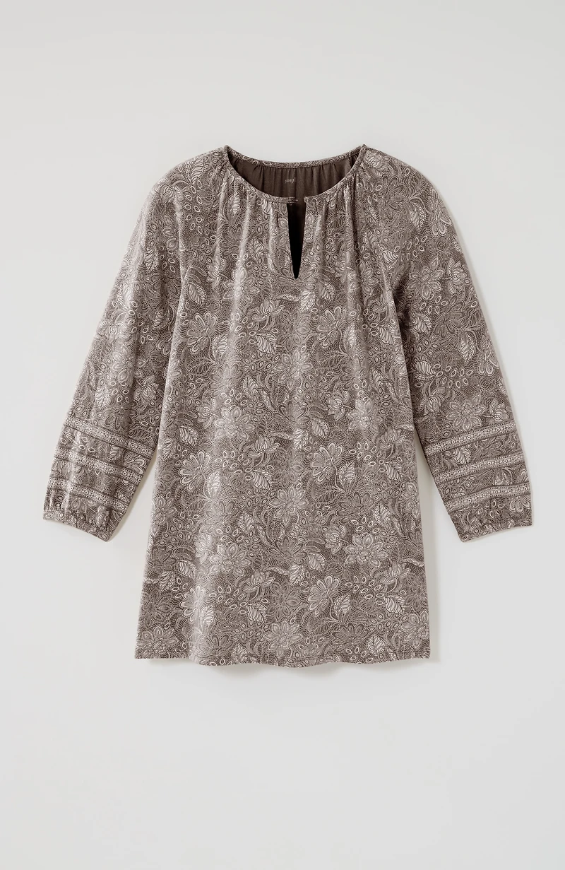 pure jill soft-sleeve printed tunic