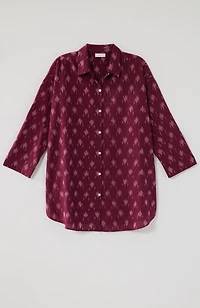 pure jill ikat button-front tunic