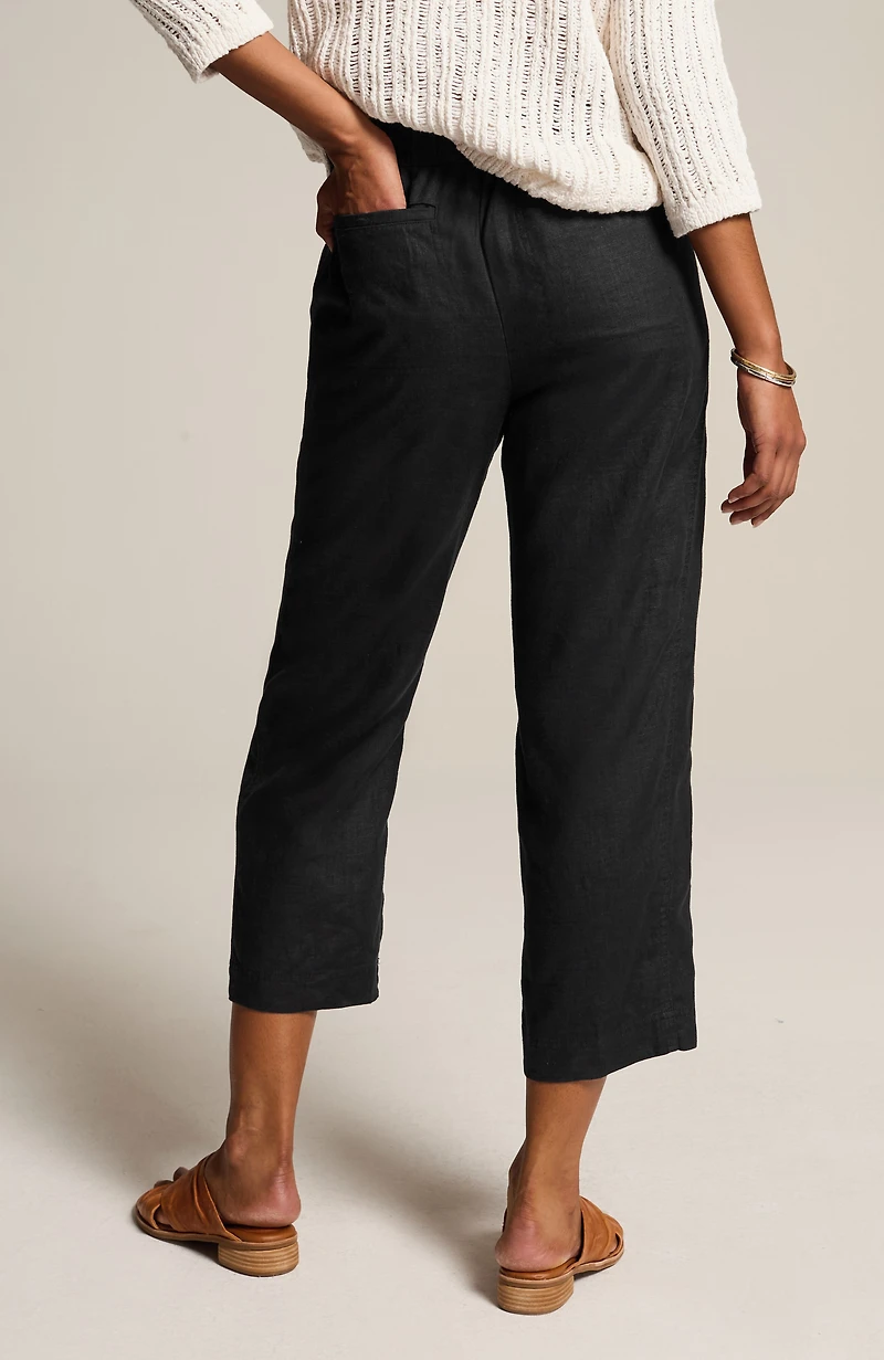 pure jill linen cropped pants