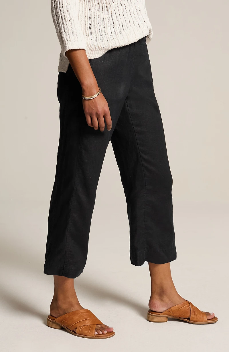 pure jill linen cropped pants