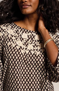 pure jill hand-embroidered top