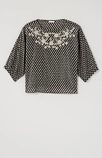 pure jill hand-embroidered top