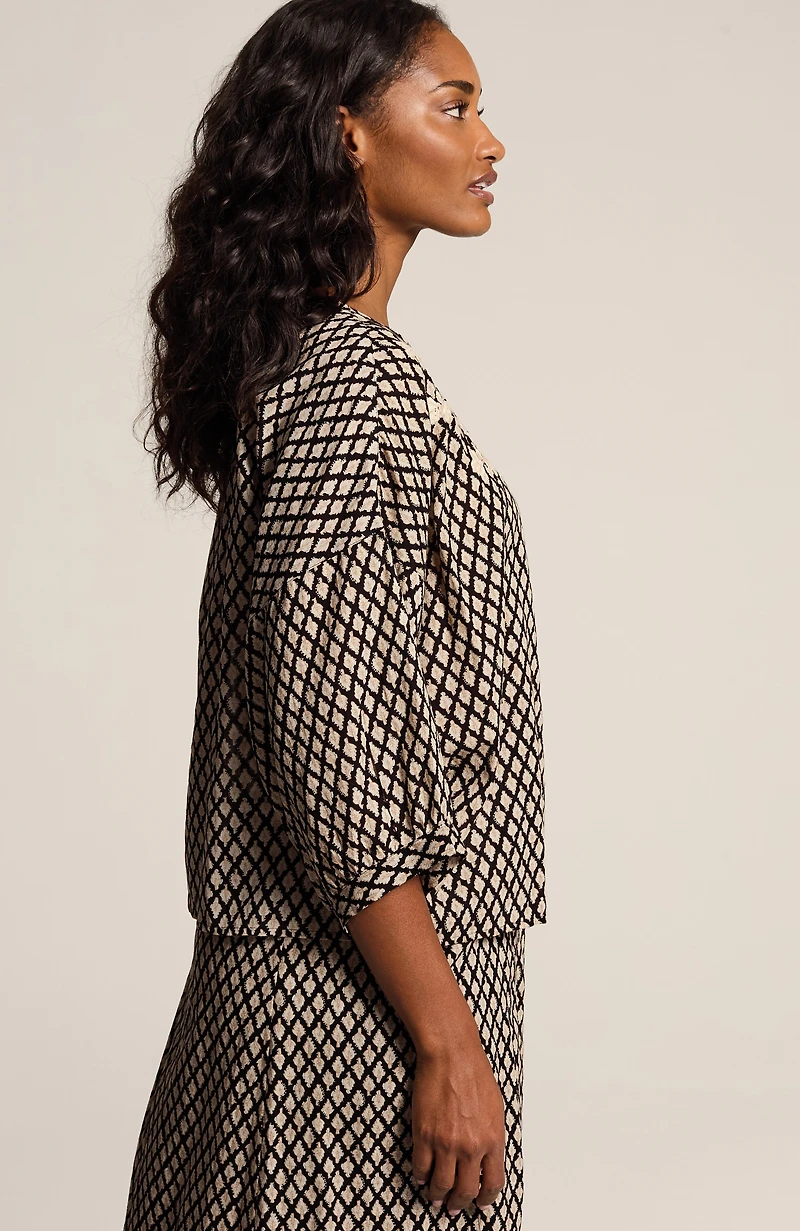 pure jill hand-embroidered top