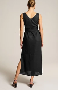 pure jill linen tie-waist maxi