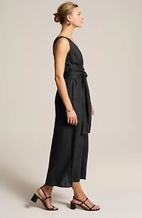 pure jill linen tie-waist maxi