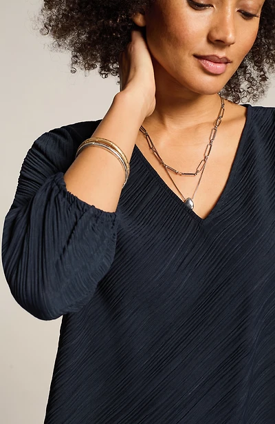 wearever plissé-knit top