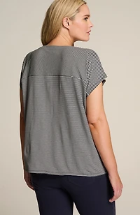 wearever striped v-neck tee