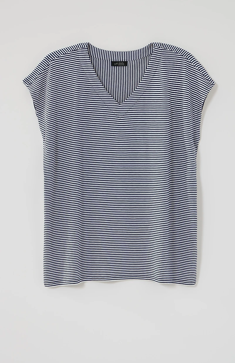 wearever striped v-neck tee