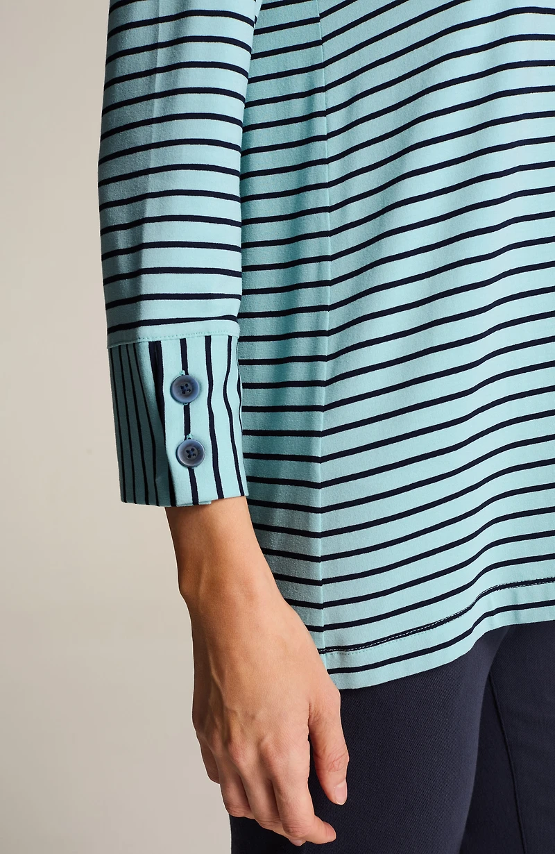 wearever buttoned-cuff top