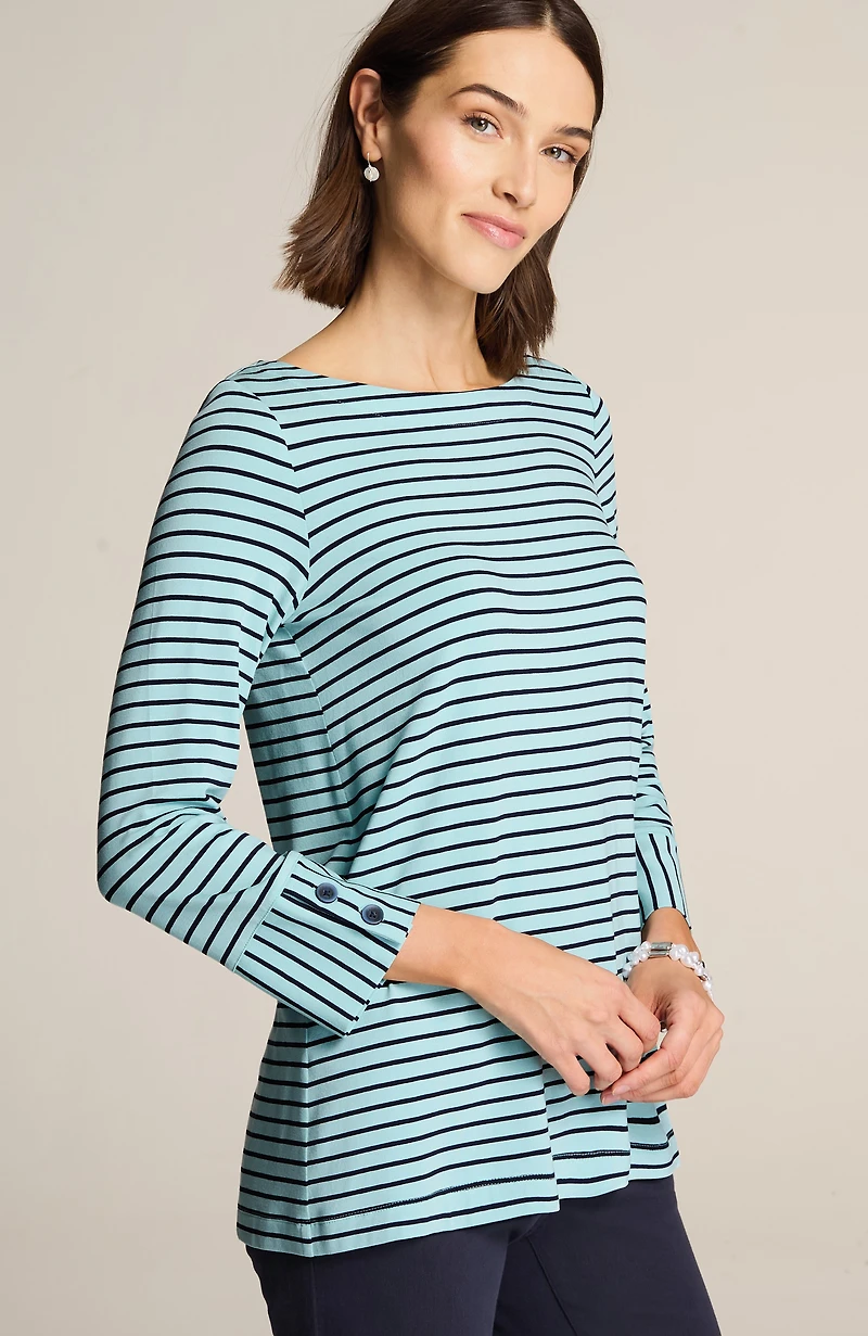 wearever buttoned-cuff top