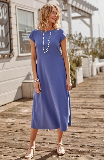 wearever double-face jersey boat-neck dress