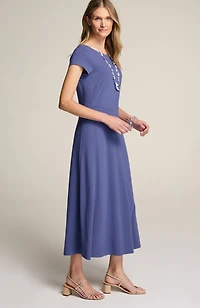 wearever double-face jersey boat-neck dress
