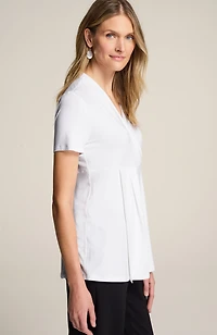 wearever draped-neck wrap-front top