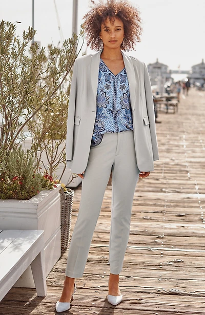 wearever polished-knit slim-leg trousers