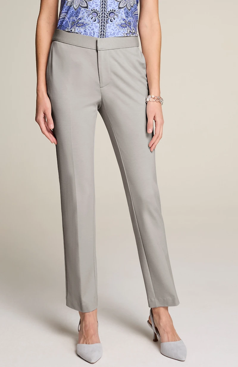 wearever polished-knit slim-leg trousers