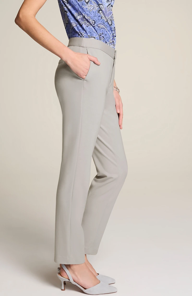 wearever polished-knit slim-leg trousers