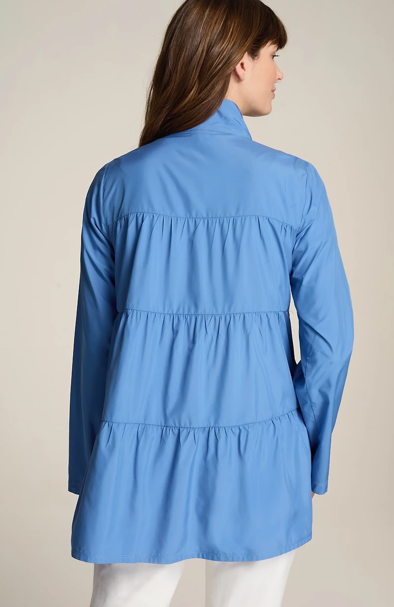 fit water-repellent tiered anorak