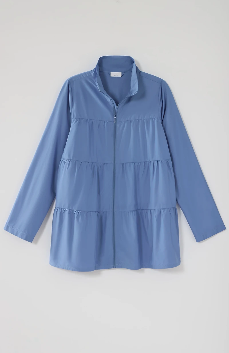 fit water-repellent tiered anorak