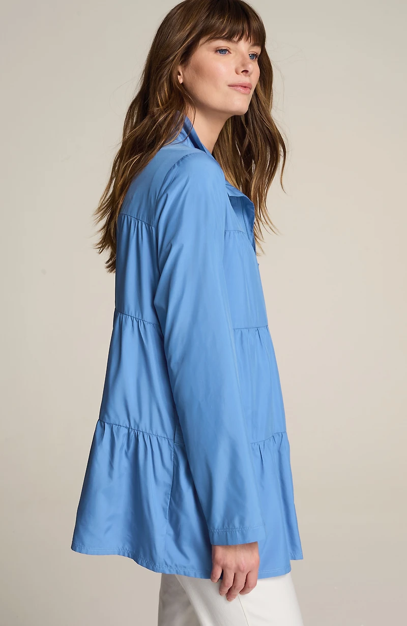 fit water-repellent tiered anorak