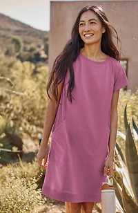 fit elevate terry seamed pocket dress
