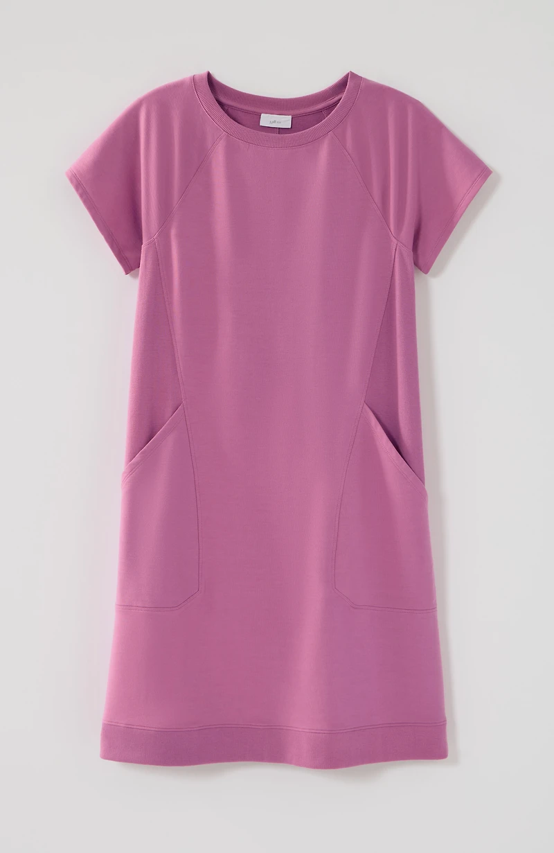 fit elevate terry seamed pocket dress