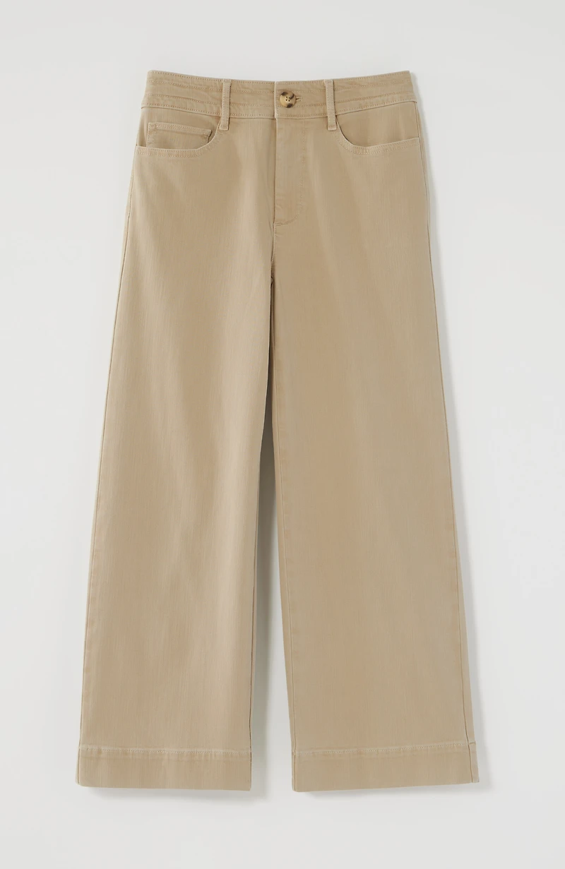 high-rise trapunto-stitched wide-leg jeans