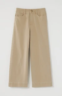 high-rise trapunto-stitched wide-leg jeans