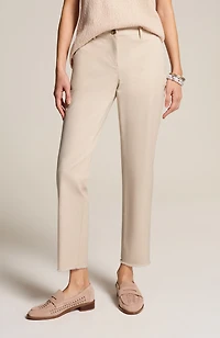 fringe-hem pima-chino pants